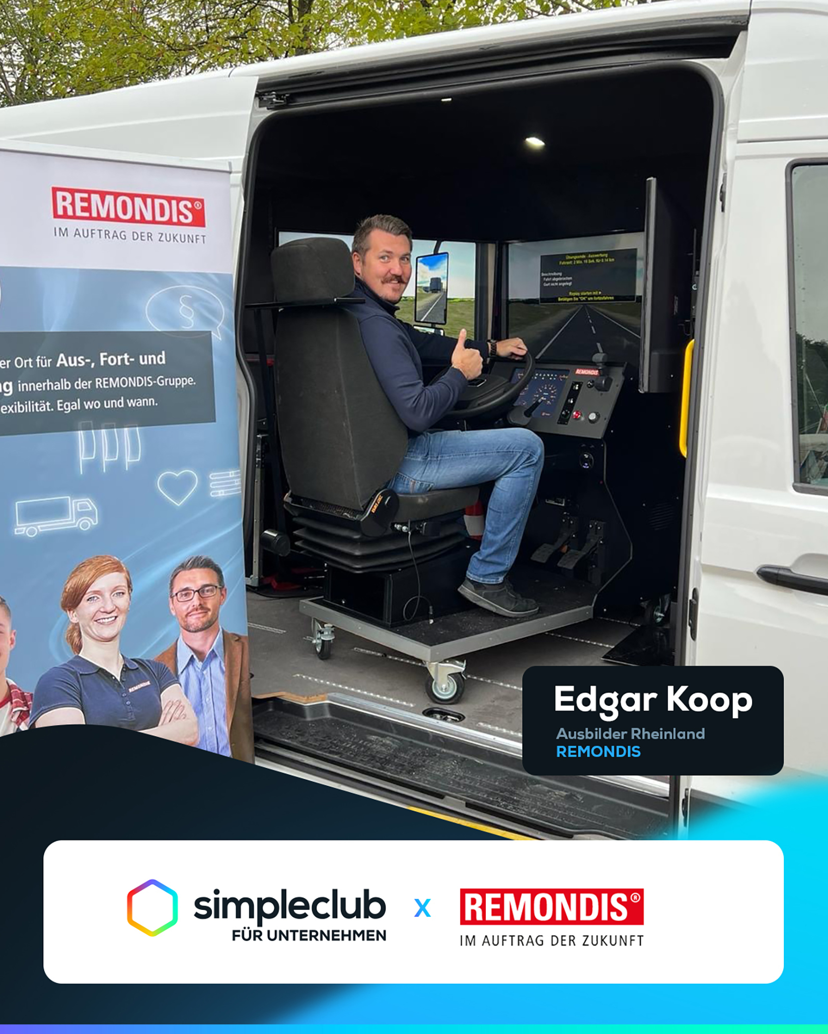 Edgar Koop, Ausbilder REMONDIS Rheinland, im Fahrsimulator